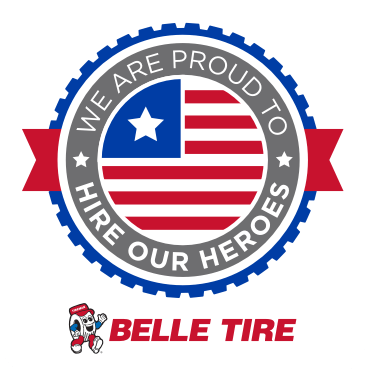 Belle Tire military badge.